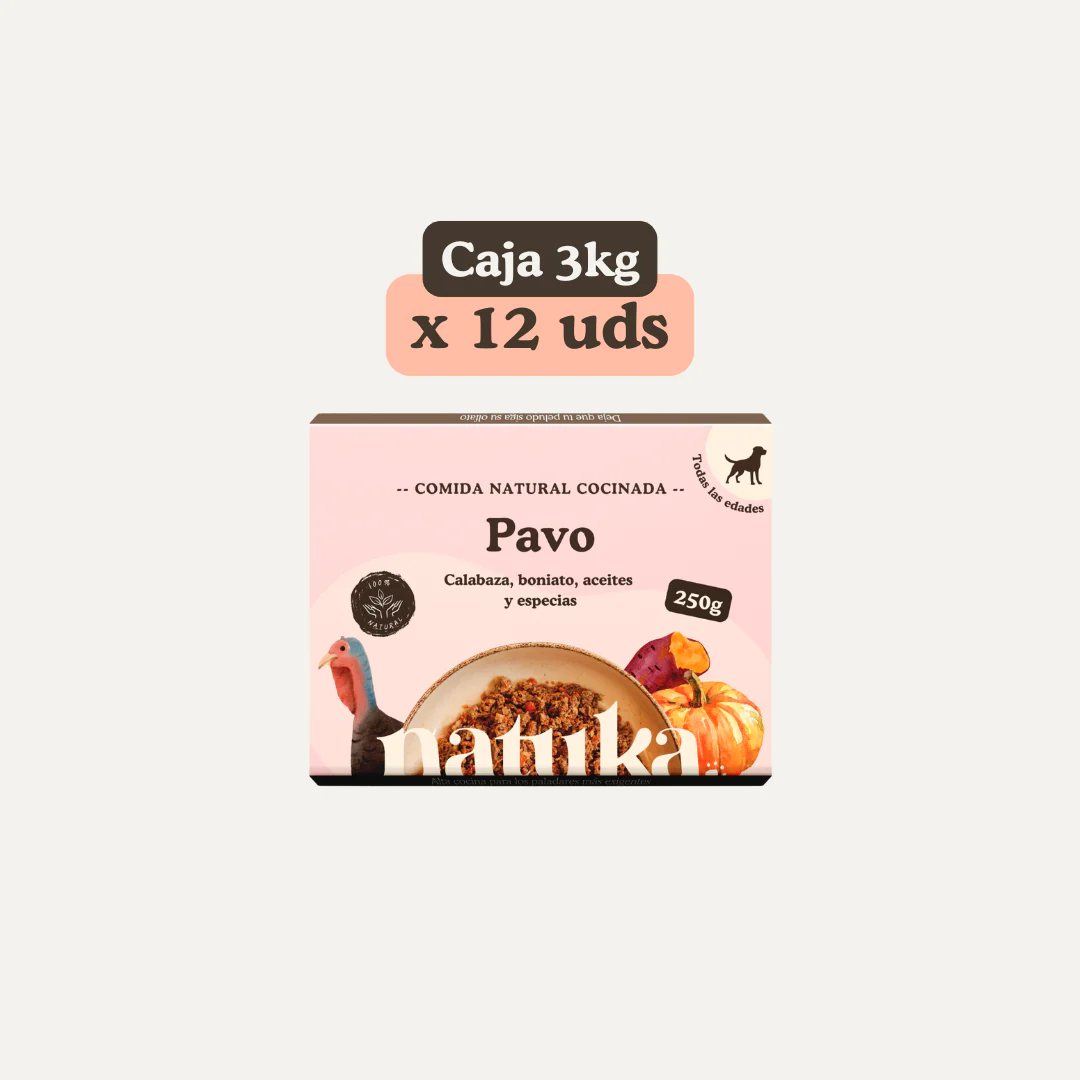 Menú COCINADO de pavo para perros CAJA 3Kg (12X250GR)