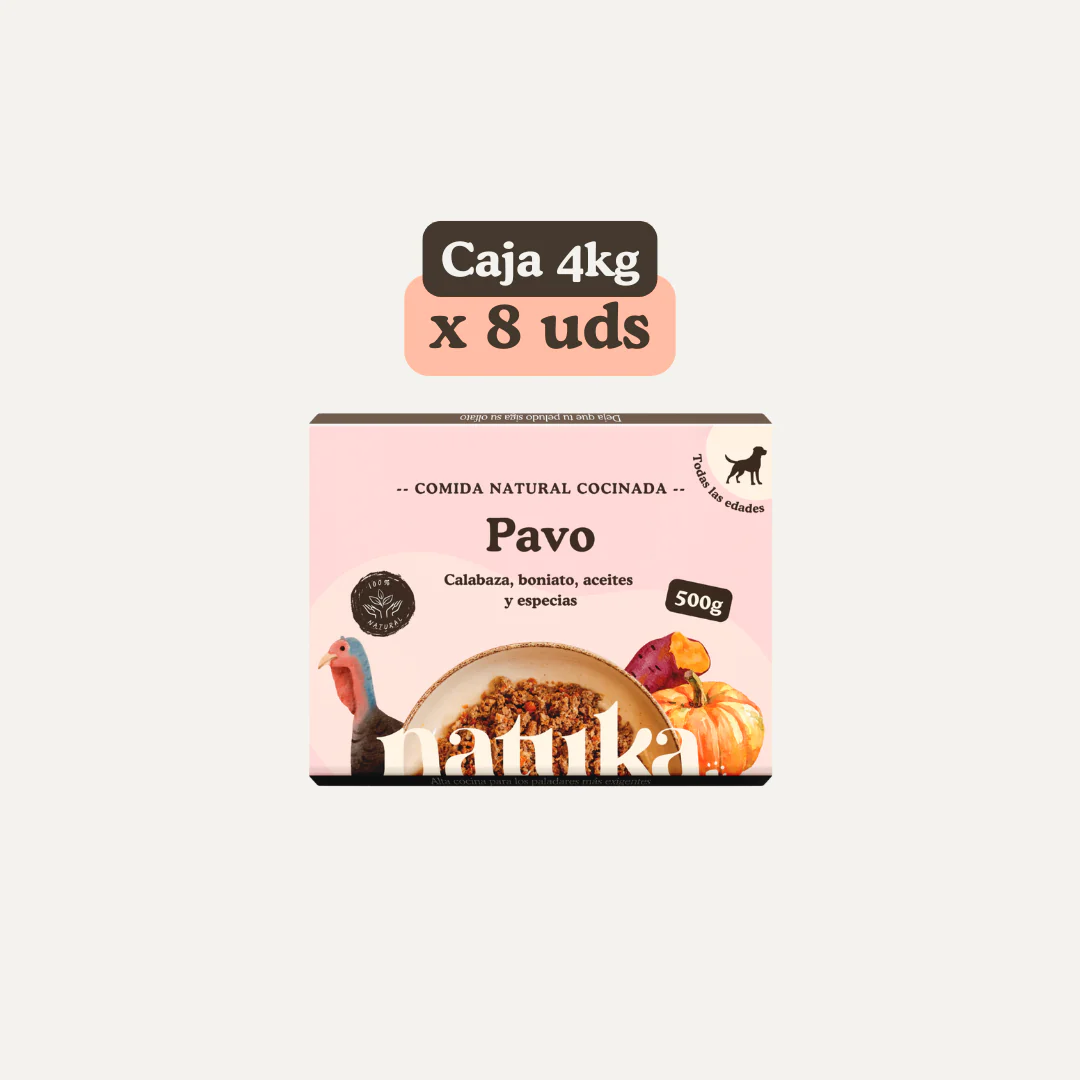 Menú COCINADO de pavo para perros CAJA 4Kg (8x 500GR)