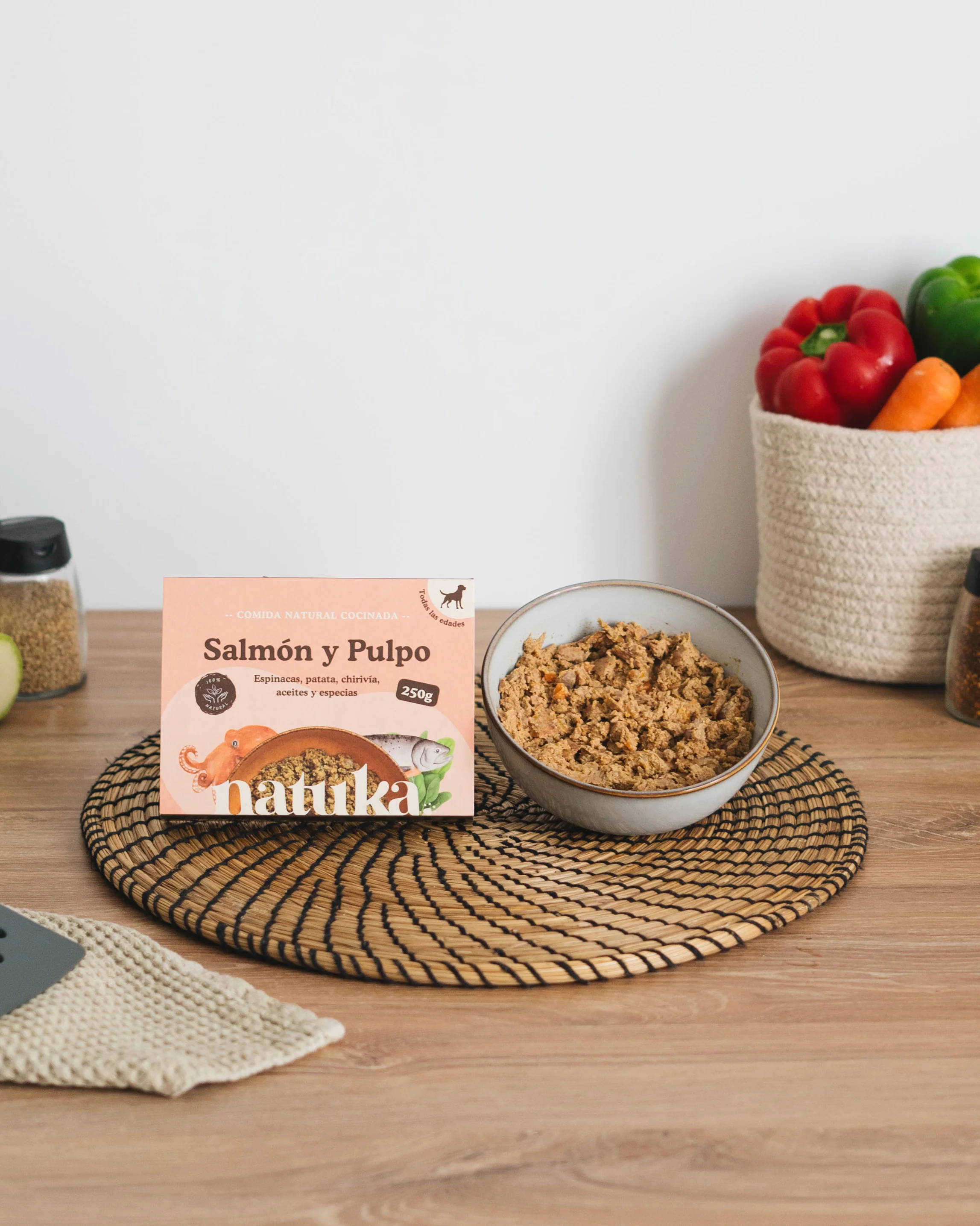 Menú COCINADO salmón y pulpo para perros CAJA 3KG (12x250gr) - Image 2